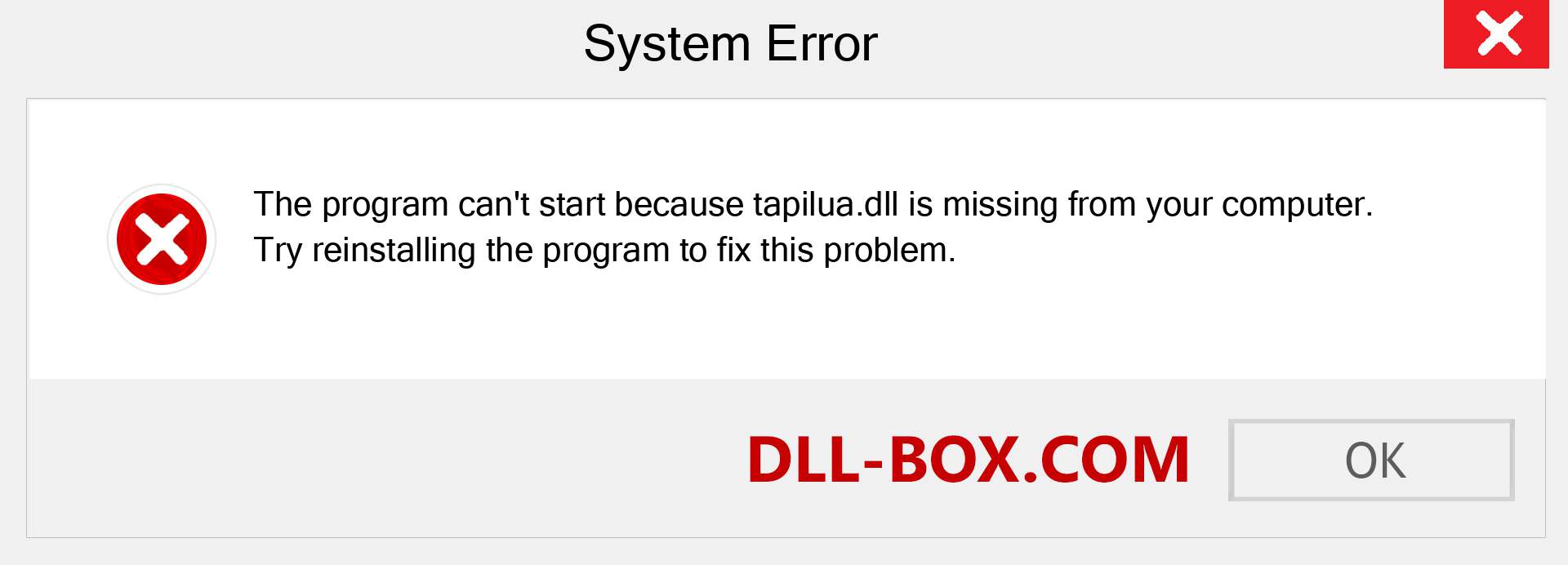  tapilua.dll file is missing?. Download for Windows 7, 8, 10 - Fix  tapilua dll Missing Error on Windows, photos, images